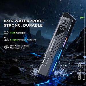 Wurkkos TD11 Tactical Flashlight, 3000 Lumen Slim Flat EDC Flashlight - $56.79