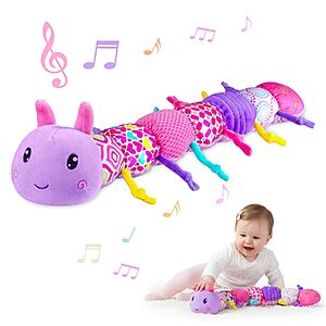 Jollybaby Musical Stuffed Plush Caterpillar Baby Toy (Purple) $8.99 + Free Shipping w/ Prime or on $35+