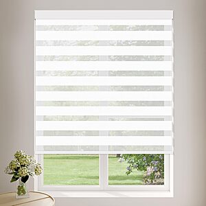 Sunmaintain Cordless Zebra Blinds for Windows (42" W X 72" H, White) Free-Stop Zebra Roller Shades $24.39 AC