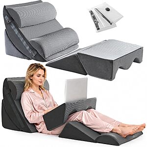 YOJOKER 6-Piece Orthopedic Memory Foam Support Pillow Set for Post-Surgery, Grey $48.99 AC