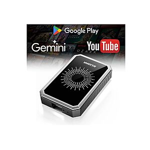 LAMTTO Wireless CarPlay Adapter w/ Gemini AI, Google Play, 4GB RAM & 32GB Storage $81 + Free Shipping $70.99