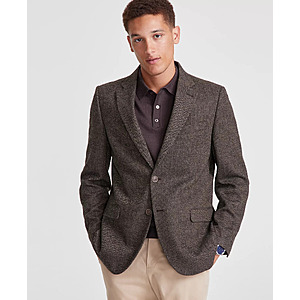 Nautica Men's Modern-Fit Solid Herringbone Tweed Sport Coat (6 Colors) $98