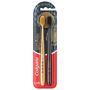 $6 WM Cash + Colgate Harry Potter Soft Bristled Adult Toothbrushes, Gold and Black, 2 Count $9.96