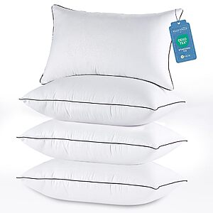 JOLLYVOGUE Pillows Queen Size Set of 4, Cooling and Firm Pillows with Oeko-Tex Certified Down Alternative Filling for Side, Back, and Stomach Sleepers, Hotel Collection $29.99