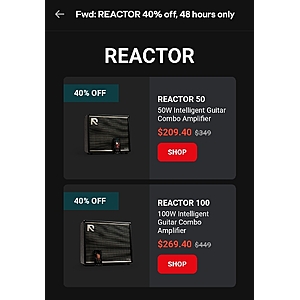 Positive Grid REACTOR 50w and 100w Guitar Amplifier 40% off 10/28-10/29, account required (free)