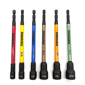 $5.99-$6.99 + 11% Menard's rebate, 6 pc Performax magnetic end impact rated nut driver sets