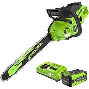 Greenworks 40V 18" Cordless Electric Chainsaw w/ 8 Ah Battery and Charger $199.99