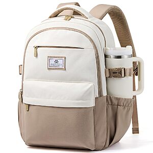 22L LOVEVOOK 15.6" Laptop Backpack w/ Tumbler Buckle (Khaki/Cream) $13.19 + Free Shipping w/ Prime or on $35+