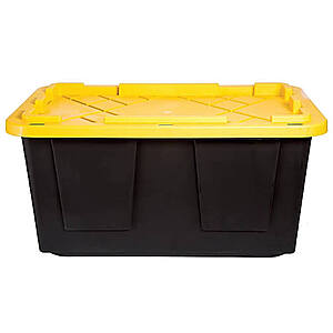 Greenmade 27 gal Black/Yellow Snap Lock Storage Box 14.7 in. H X 20.4 in. W X 30.4 in. D Stackable $8.99