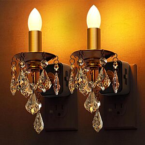 2-Count L LOHAS LED Dimmable Chandelier-Style Candle Night Lights w/ Dusk-to-Dawn Sensor (Amber or Warm White) $14.99 ($7.50 each) + Free Shipping w/ Prime or on $35+