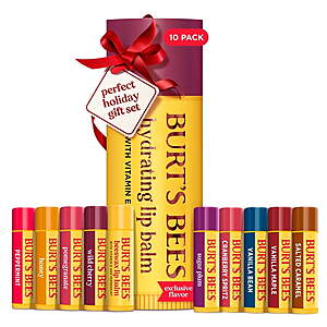 $16.48 Sams Club Burt's Bees Moisturizing Lip Balm Mega Balm Holiday Gift Pack, 10 tubes