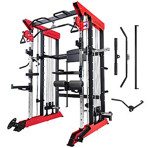 Hipicute Power Cage SmithMachine - 3600 LBS Light Commercial Grade Squat Rack with Cable Crossover, All-in-One Power Rack with Weight Rack for Home Gym Equipment $741.99