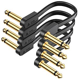 4-Pack 6" AA Audio Flat Ribbon Guitar Pedal Patch Cables $12.99 + Free Shipping w/ Prime or on $35+