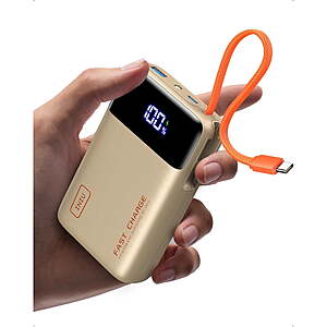 20000mAh Iniu 45W PD Power Bank w/ Built-In USB-C Cable (Beige) $29.69 + Free Shipping w/ Walmart+ or on $35+
