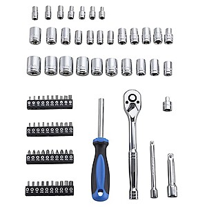 $13.99, Tractor Supply, JobSmart 74 pc. 3/8 in./1/4 in. Drive Mechanic Tool Set