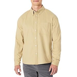 (Size M) Amazon Essentials Men's Modern Oversized-Fit Cotton Button-Down Oxford Shirt