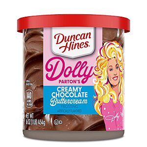 $1.40 S&S 10% off Q: Duncan Hines Dolly Parton's Chocolate Buttercream Cake Frosting, 16 oz.