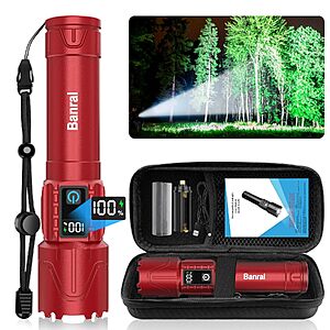 2000-Lumen Banral Rechargeable Flashlight w/ LCD Display & 5000mAh Power Bank (Red, Green or Turquois) $11.99 + Free Shipping w/ Prime or on $35+