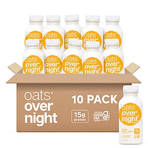 (10 pack) Oats Overnight Maple Brown Sugar Protein Overnight Oatmeal Shake, 2.1 oz, 1 Count