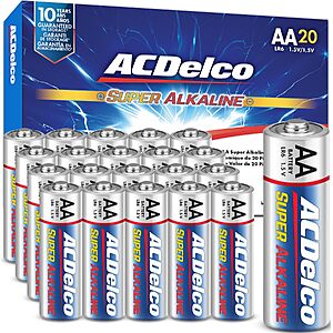20-Count ACDelco AA Super Alkaline Batteries $7.99 + Free Shipping w/ Prime or on $35+