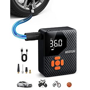 [Prime] 150psi Astroai L7 Mini Portable Tire Inflator Air Compressor (Orange) $19.99 + Free Shipping