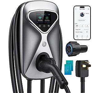 Toyqqeow Level 2 EV Charger 50 Amp Hardwired, 48 Miles Range/Hour Smart Electric Vehicle Charging Station with WiFi App $197.99 AC