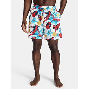 Marvel Deadpool Palms Men's and Big Men's Swim Trunks, SMALL