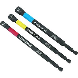 $15.98* | 3-Pc Klein Tools Magnetic Color-Coded Power Nut Setter Set at Amazon