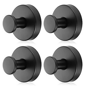 4-Pack Dntorx Black Stainless Steel Suction Cup Shower Hooks $7.14 + Free Shipping w/ Prime or on $35+