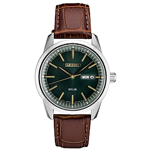 Seiko Men's Solar Essentials Brown Leather Strap Watch 40mm - Brown $191.25
