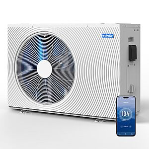 WARMBLU 23,000 Gallons Inverter Pool Heat Pump for Inground Pools 220V 80,000 BTU Electric Pool Heater $1889.99