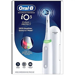 Oral-B iO 3 Rechargeable Electric Toothbrush $55 + tax @ Walgreens 
Oral-B iO 3 Rechargeable Electric Toothbrush, Clean & Protect, Travel Case, White