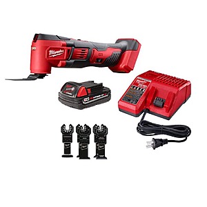 Milwaukee M18 18V Lith-Ion Cordless Oscillating Multi-Tool Kit w/ one 1.5 Ah Battery, Charger, & Multi-Tool Blade Set $138