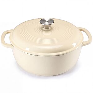 6-Qt NEWBULIG Enameled Cast Iron Dutch Oven (Beige) $29.97 + Free Shipping w/ Prime or on $35+