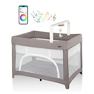 Evenflo Eris One-Hand Playard with Bassinet, Truffle Taupe