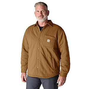 Carhartt Men's Rain Defender Loose Fit Heavyweight Quilted Snap-Front Shirt Jac (Carhartt Brown) $54.10 + Free Shipping