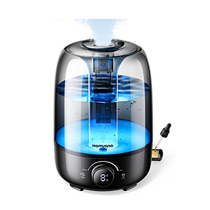 Homvana Cool Mist Top-Fill Humidifier w/ Night Light (4L, Black) $17.84 + Free Shipping w/ Prime