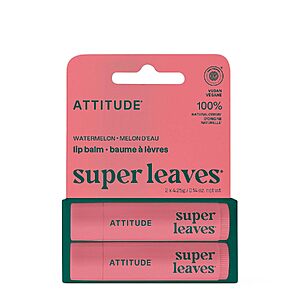 2-Pack 0.14-Oz ATTITUDE Hydrating Lip Balm Sticks (Watermelon) $5.95 + Free Shipping w/ Prime or on $35+