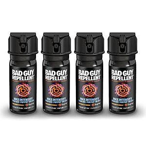 4-Pack Byrna BGR MAX 2-Oz Pepper Spray & Tear Gas w/ Belt Clip & UV Attacker Tracker Dye $26.99 w/ S&S + Free Shipping w/ Prime or on $35+