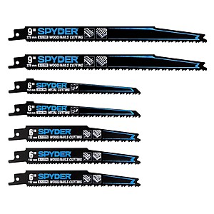 $9.98, Lowe's, Spyder Black Series Bi-metal Wood/Metal cutting Reciprocating Saw Blade Set 7 -Pack