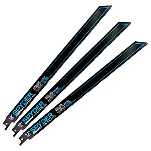 Spyder Black Series Bi-metal 12-in 10/14 TPI Thick metal cutting Reciprocating Saw Blade Set 3 -Pack | 200307