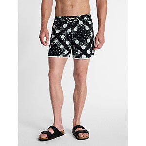 $4.25: Kacey Lee Men's Swim Shorts, 5" Inseam, Sizes S-2XL, Moonless Night at Walmart.com