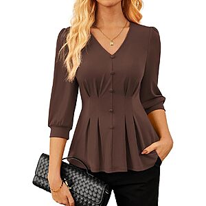 GRACE KARIN Women Business Tops Dressy Casual Peplum Blouses $12.75