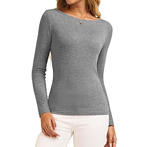 Belle Poque Womens Wool Blend Long Sleeve Boat Neck Tops $7.5