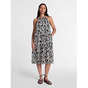 $6.13: Time and Tru Women's Braided Halter Midi Dress, Sizes XS-XXXL, Black Soot at Walmart.com