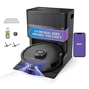 Shark PowerDetect UV Reveal 2-in-1 Robot Vacuum & Mop, Black, RV3020XE $699.99