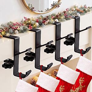 HISFFOG 2-in-1 Adjustable Christmas Garland & Stocking Holders - $9.35 AC