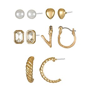 5 Pairs Time and Tru Goldtone Multi Earring Set (Various) $1.08 + Free S&H w/ Walmart+ or $35+