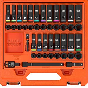 Klein Tools 65148HD KNECT 44-Piece 3/8" Drive SAE & Metric Impact Socket Set $99.98 + Free S&H at Amazon