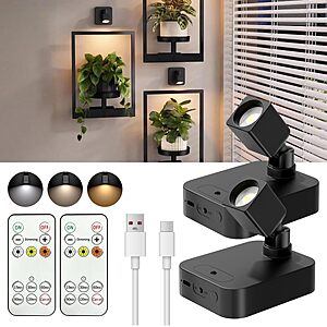 SZOKLED Rechargeable Picture Lights for Wall with Remote, 2 Pack - $11.49 AC